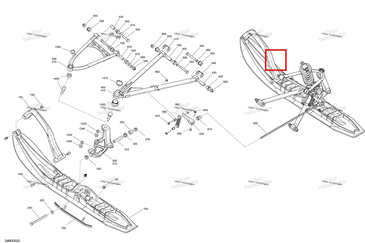 Деталь 250001022 на схеме узла 2020 Ski-Doo EXPEDITION SPORT 550F Suspension, Front - System