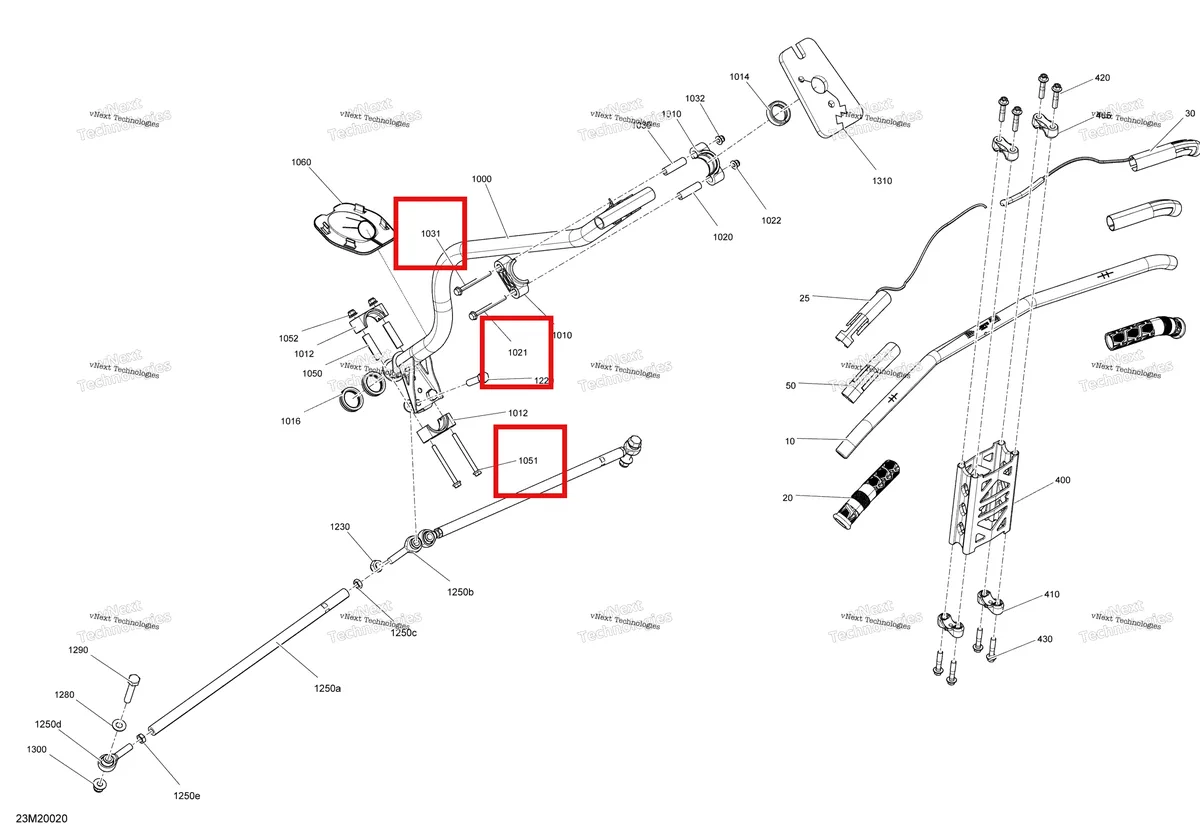 Деталь 250001027 на схеме узла 2020 Ski-Doo EXPEDITION SPORT 550F Steering - System