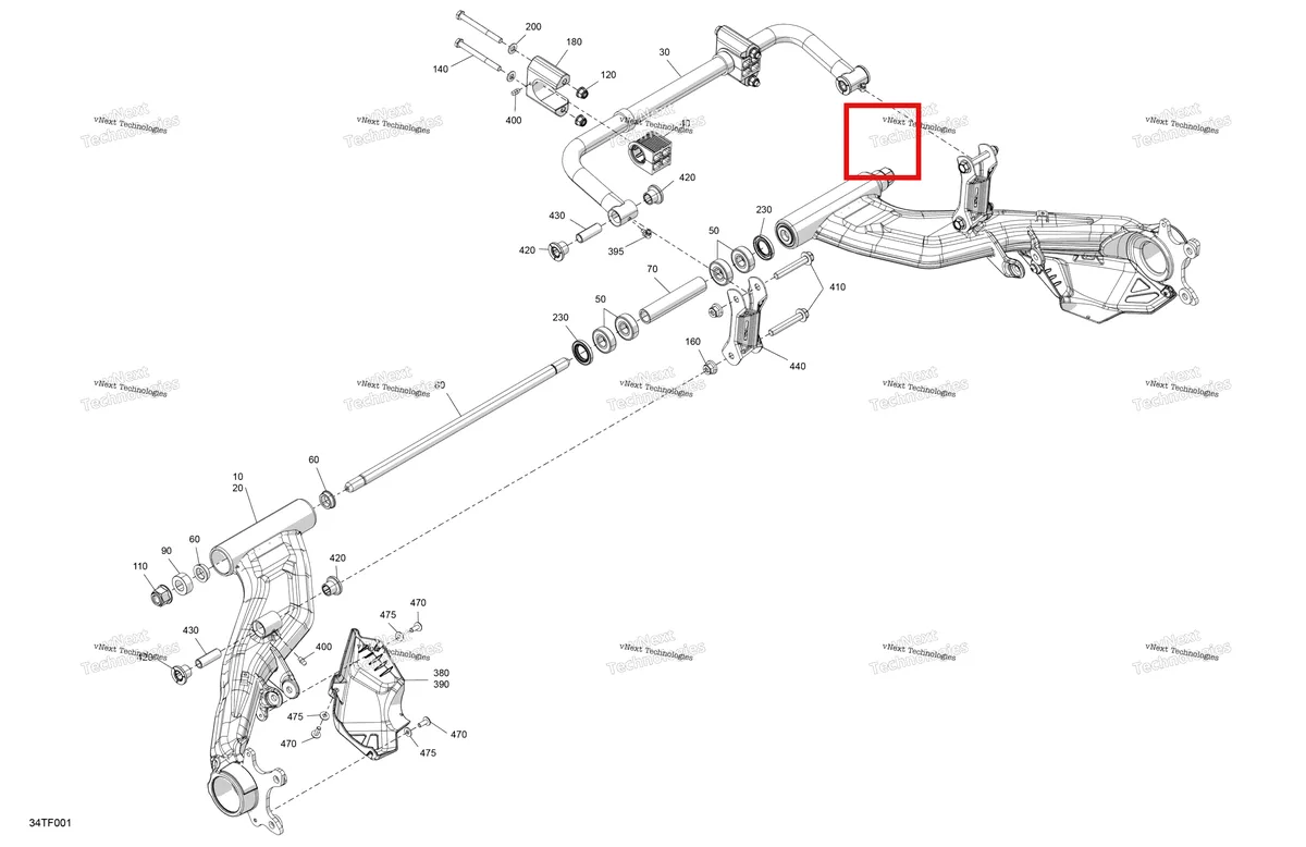 Деталь 250001035 на схеме узла 2026 Can-Am RENEGADE - 4X4 - XMR - 1000R EFI - 5UTA - Hyper Silver Suspension - Rear Components
