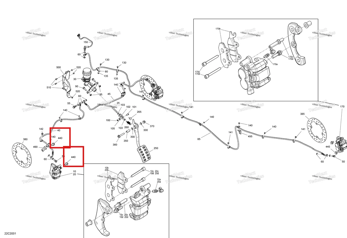 Деталь 250001049 на схеме узла 2020 Can-Am Commander 800R EFI Brakes