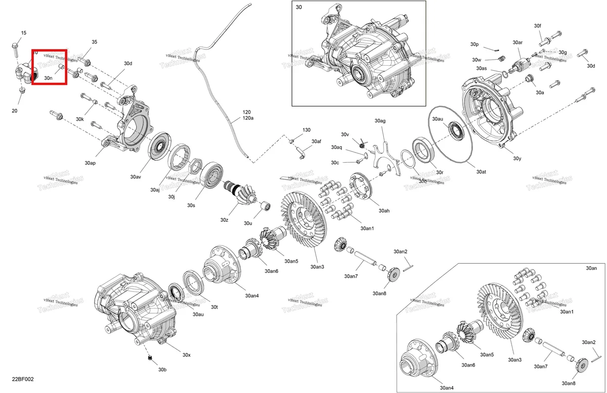 Деталь 250001050 на схеме узла 2026 Can-Am Commander - 700 EFI - DPS - 9PTA - Compass Green - 60