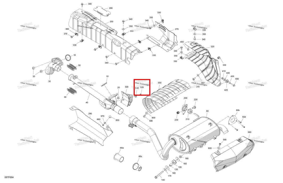 Деталь 250001090 на схеме узла 2026 Can-Am RENEGADE - 4X4 - XMR - 1000R EFI - 5UTA - Hyper Silver Engine - Exhaust