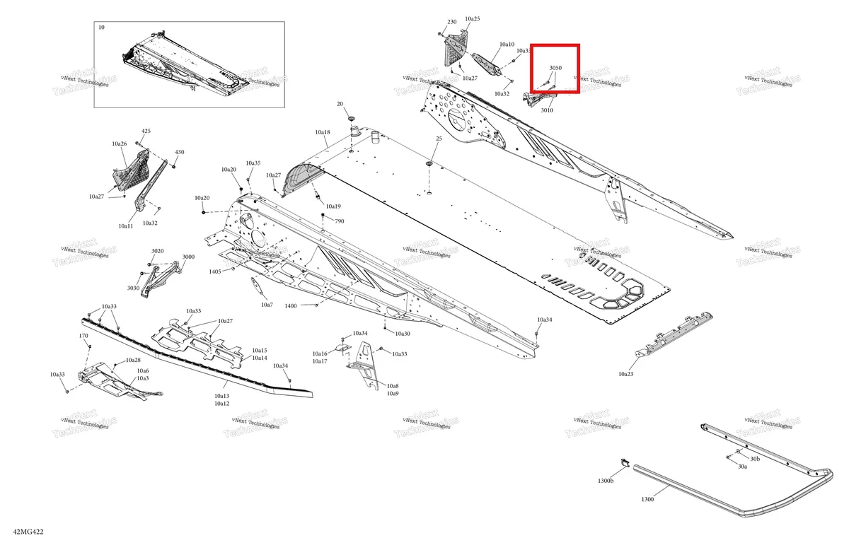 Деталь 250001124 на схеме узла 2027 Ski-Doo BACKCOUNTRY - X-RS - 850 E-TEC - UZVV - Circuit Yellow - 16X154X2.0P Track Frame - System - Rear Section