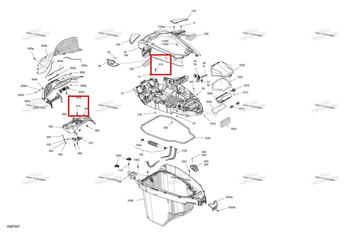 Схема применяемости: Plastite винт torx Cone HD M6 81 × Sea-Doo Spark Trixx 2up (2023) (250001144)