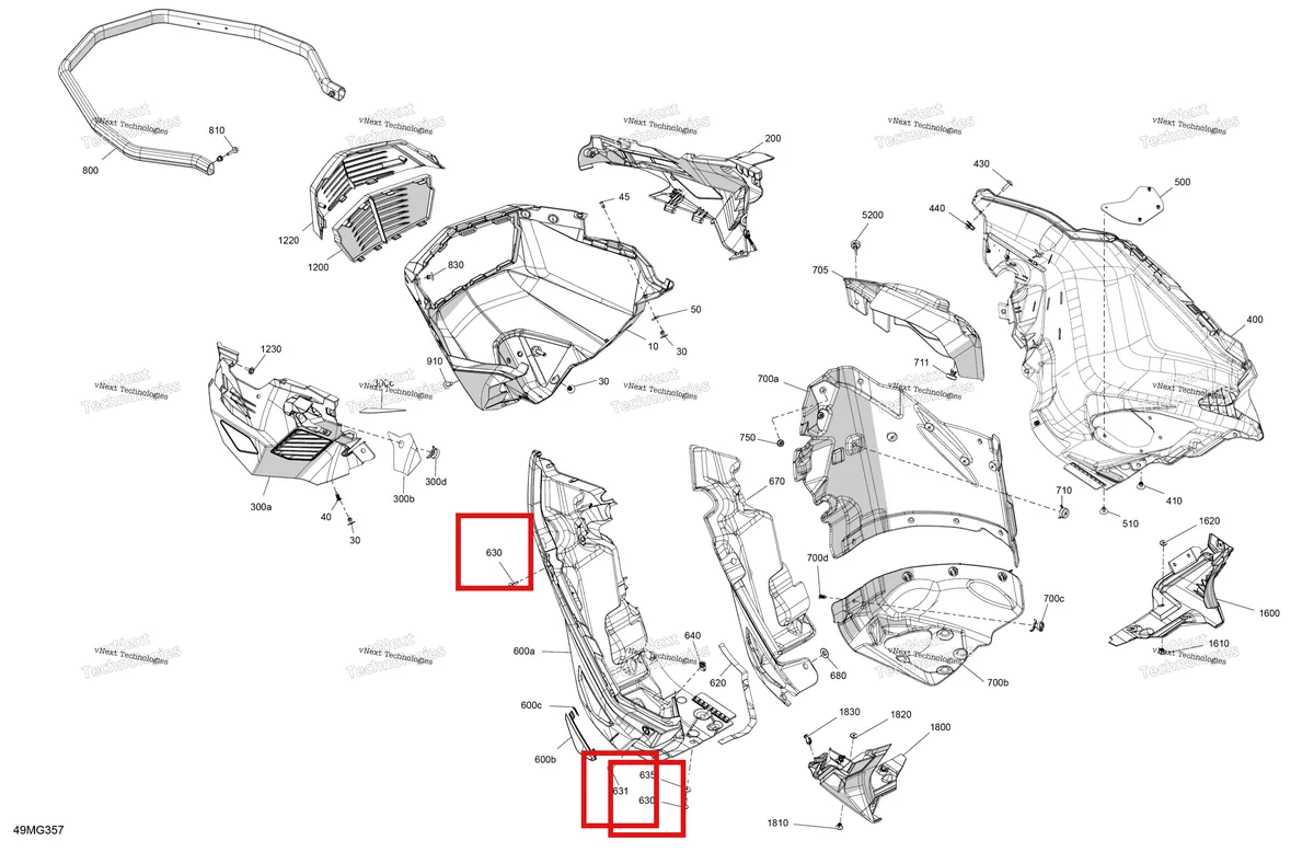 Схема применяемости: Винт torx M5 × 20 Ski-Doo Expedition 850 E-TEC SE (2024) (250001232)