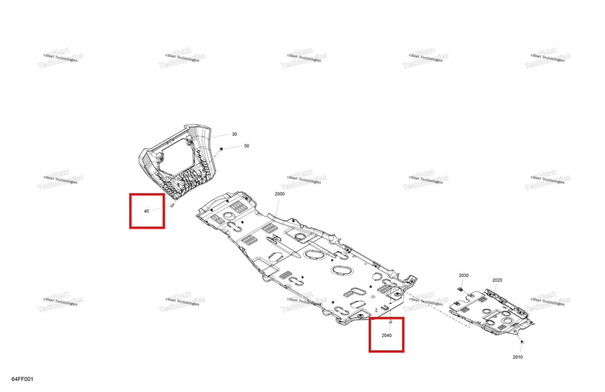 Деталь 250001257 (Винт torx M6 × 20 Can-Am Outlander 4x4 XT 1000R (2025) (250001257)) на схеме узла 2026 Can-Am OUTLANDER - 4X4 - STD - 700 - 1CTC - Legion Red Body - Skid Plate And Bumper
