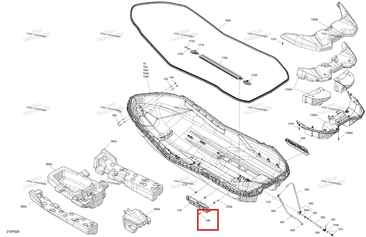 Схема применяемости: Torx головка винт M8 × 35 Sea-Doo Spark 60 (2023) (250001276)