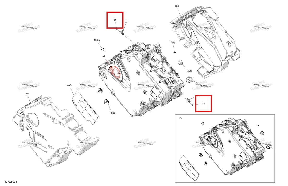 Схема применяемости: Torx головка винт M4 × 10 Ski-Doo 250001298