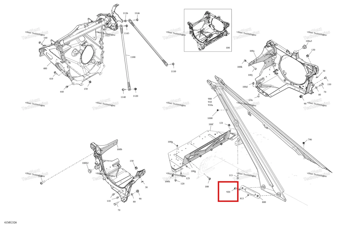 Схема применяемости: Винт torx раскос M8 × 12 Ski-Doo Expedition LE 900 ACE Turbo (2026) (250001376)