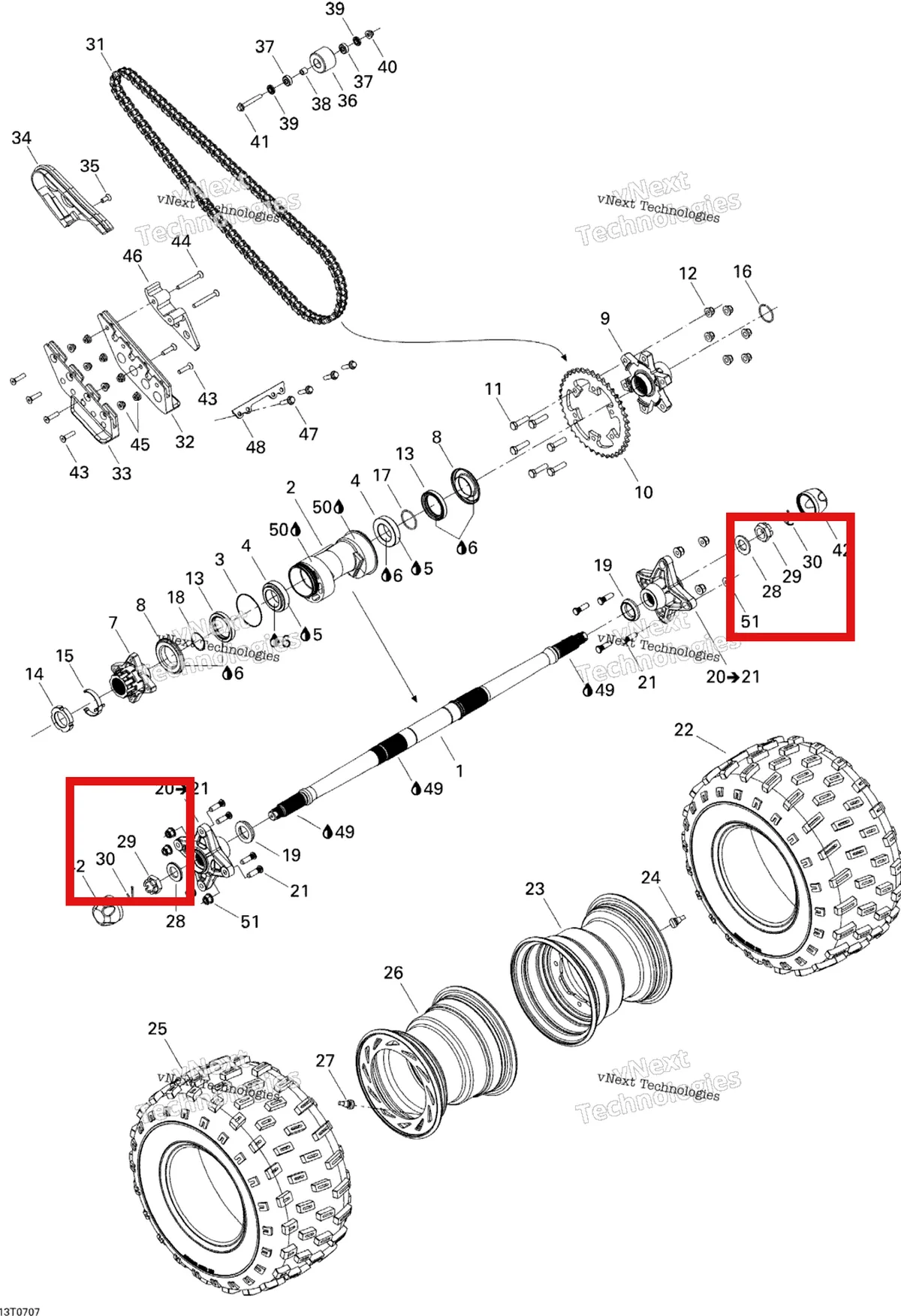 Деталь 250100006 на схеме узла 2007 Can-Am DS 650 X Drive System, Rear