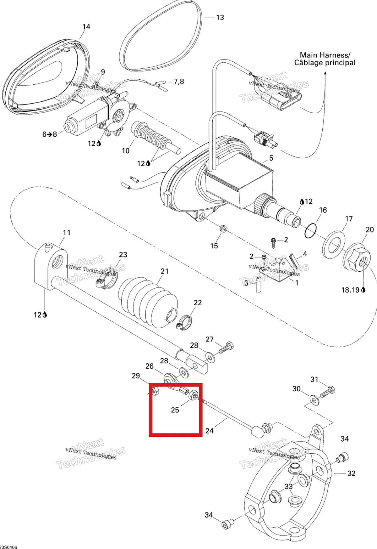 Деталь 250100015 на схеме узла 2004 Sea-Doo XP DI Trim, Electrical