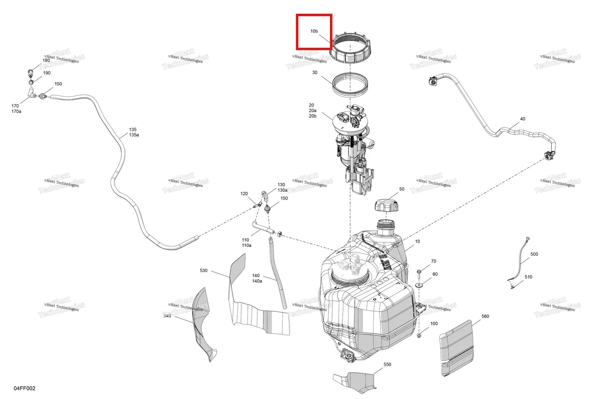 Деталь 250100062 на схеме узла 2026 Can-Am OUTLANDER - 4X4 - STD - 700 - 1CTC - Legion Red Engine - Fuel