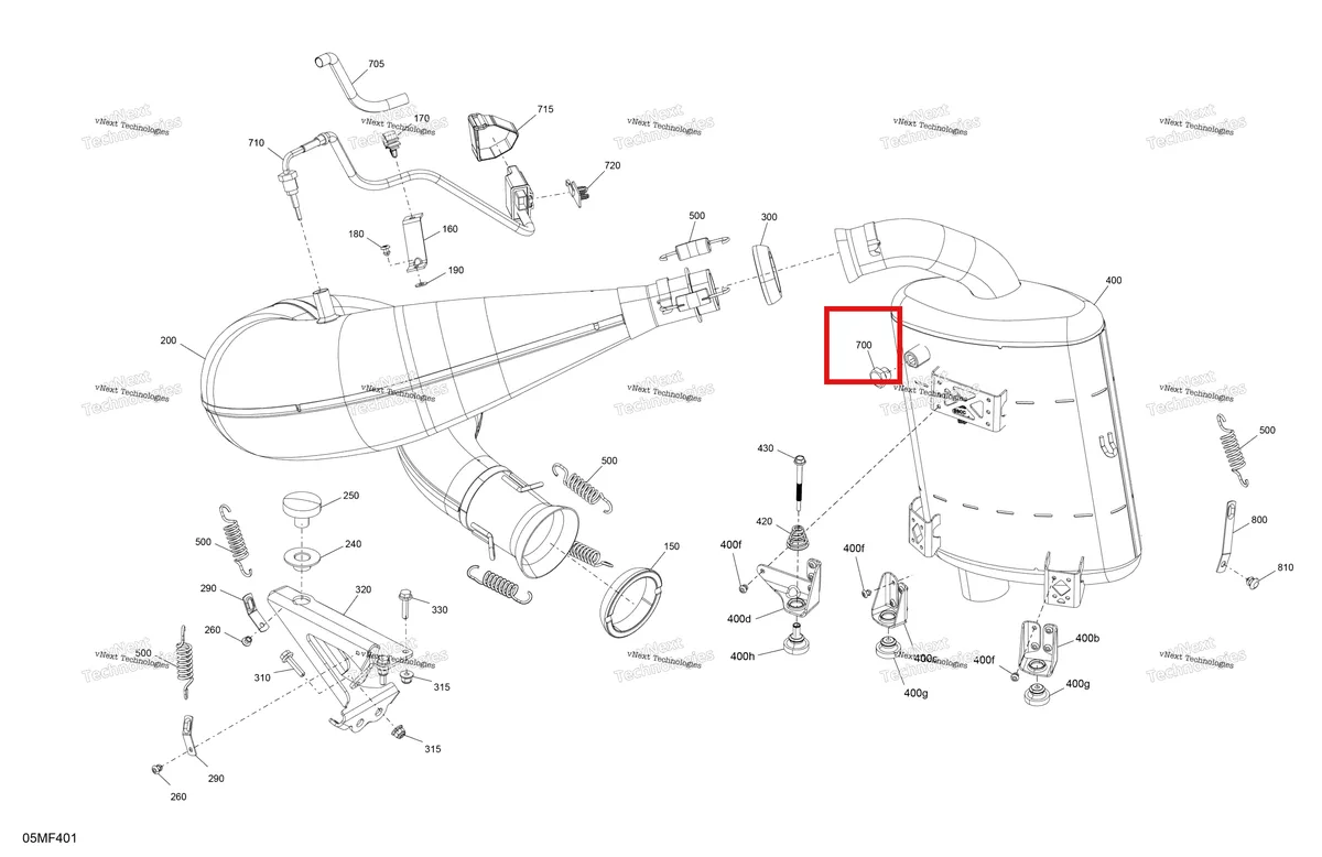 Деталь 250100074 на схеме узла 2026 Ski-Doo MXZ - RACING - 600 RS - BMTA - Neo Yellow - 15X137X1.75R Track Engine - Exhaust