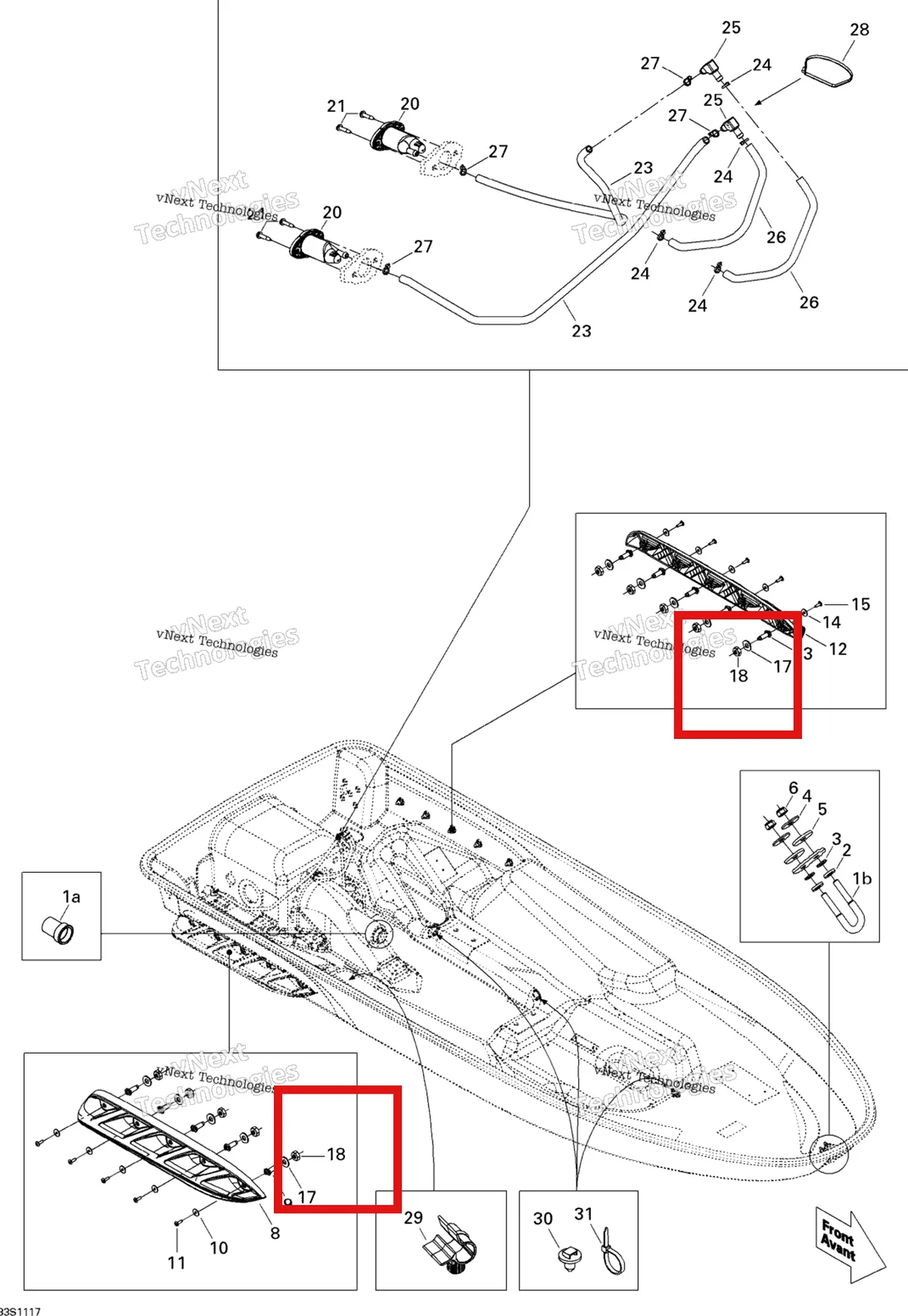 Деталь 250100078 на схеме узла 2011 Sea-Doo GTS Pro 130 Hull