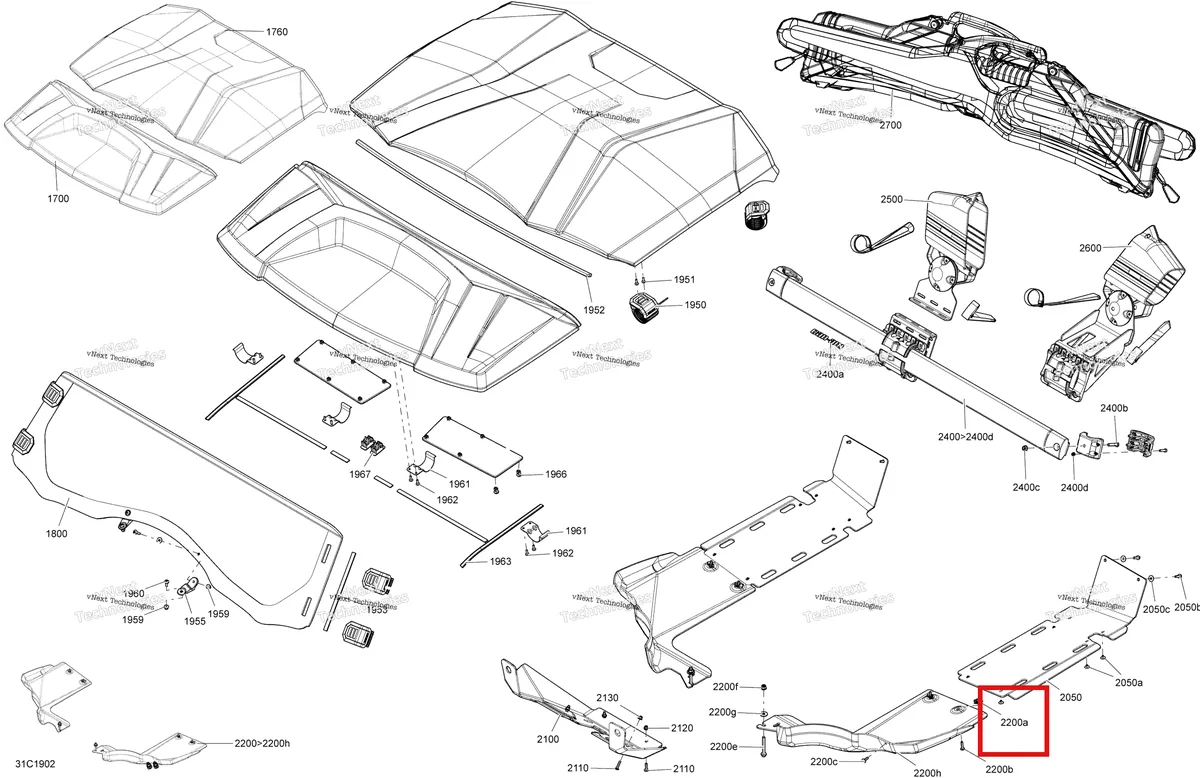 Деталь 250100111 на схеме узла 2019 Can-Am Commander 1000R EFI Body And Accessories - Accessories - Hunting Edition