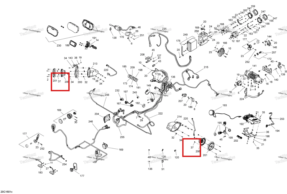 Деталь 250100149 на схеме узла 2016 Can-Am Commander - Commander MAX Electrical System - Ltd