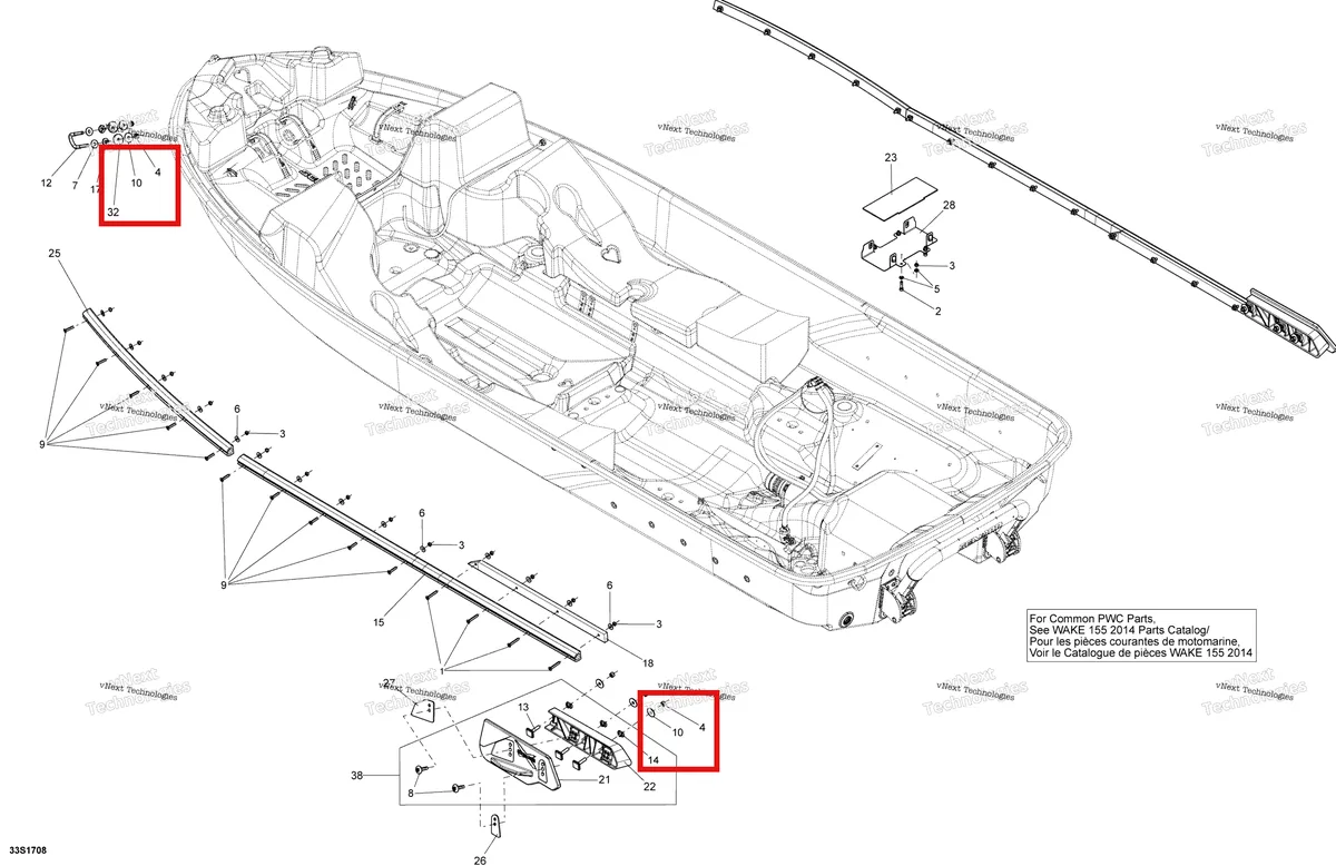 Деталь 250200011 на схеме узла 2018 Sea-Doo SAR 155 Hull