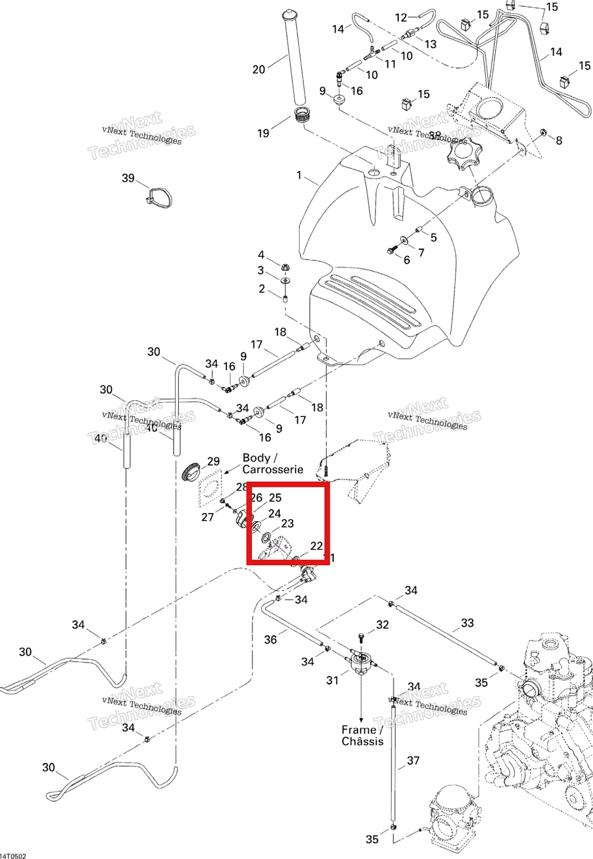 Деталь 250200015 на схеме узла 2005 Can-Am Traxter 5 Speed Fuel System