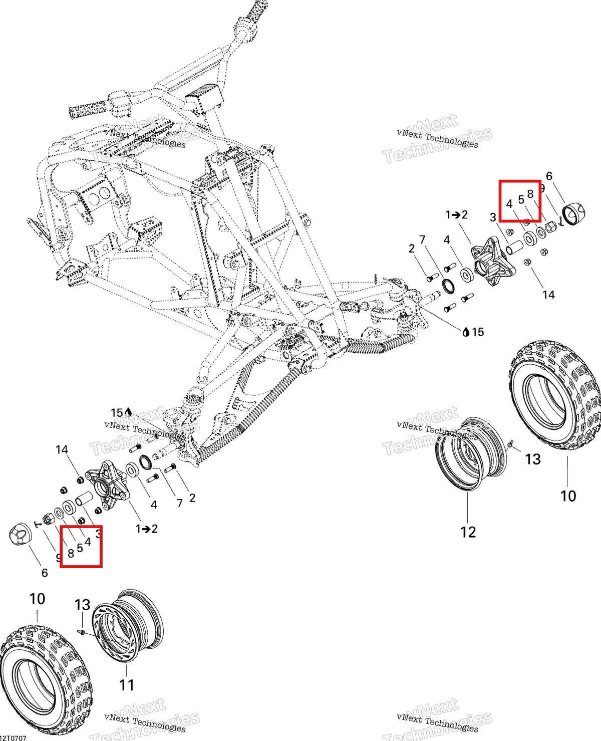Деталь 250200019 на схеме узла 2007 Can-Am DS 650 X Drive System, Front