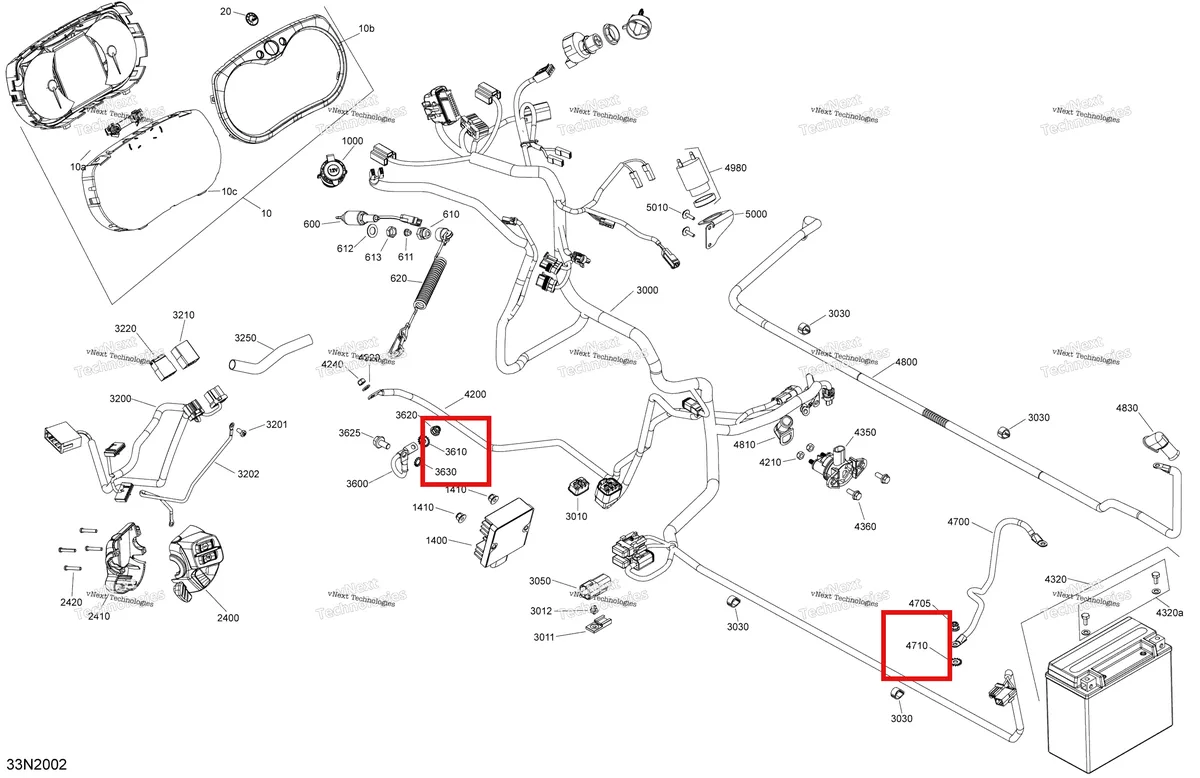 Деталь 250200041 (Деталь Washer Lock Serrated M6) на схеме узла 2020 Ski-Doo SKANDIC WT 550F Electric - System