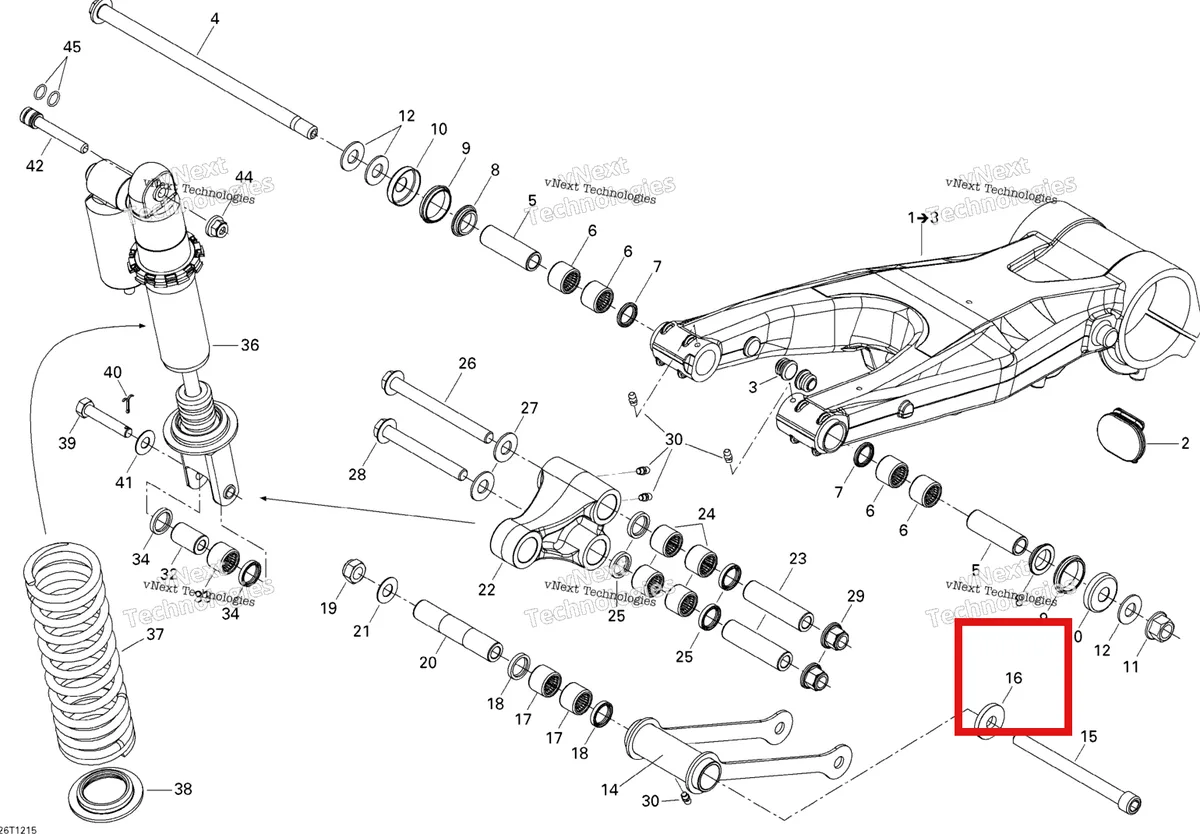 Деталь 250200052 на схеме узла 2015 Can-Am DS 450EFI STD Rear Suspension