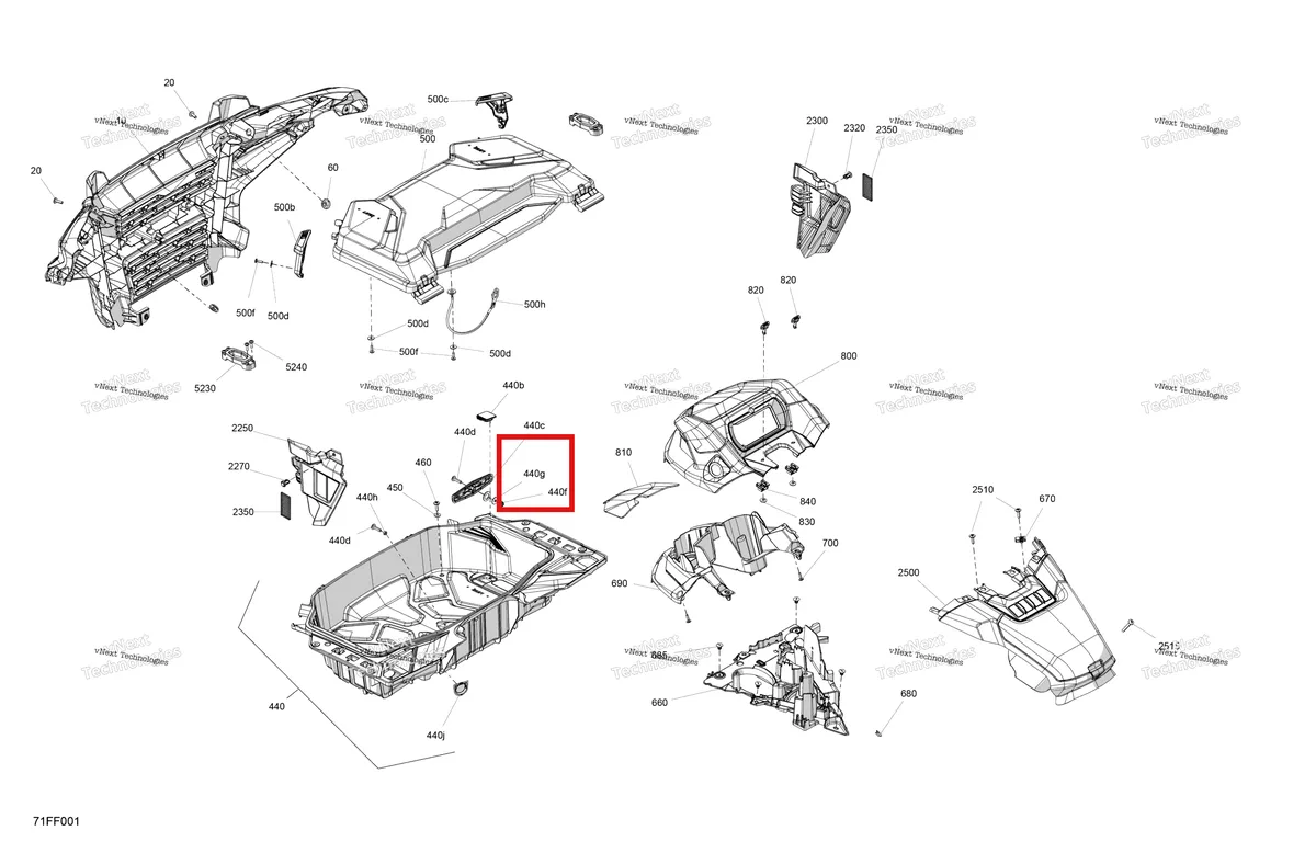 Деталь 250200097 на схеме узла 2026 Can-Am OUTLANDER - 4X4 - STD - 700 - 1CTC - Legion Red Body - Front Section