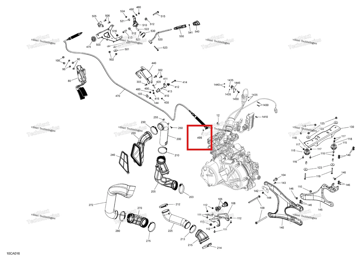 Деталь 250200105 на схеме узла 2021 Can-Am Defender HD5 - BASE DPS Engine - System