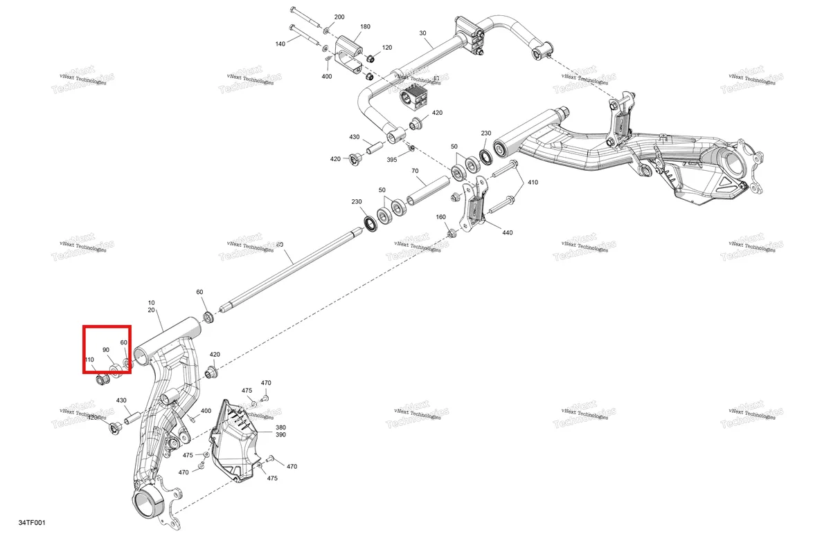 Деталь 250200112 на схеме узла 2026 Can-Am RENEGADE - 4X4 - XMR - 1000R EFI - 5UTB - Scandi Blue Suspension - Rear Components