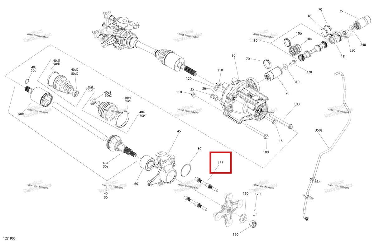 Деталь 250300643 на схеме узла 2019 Can-Am OUTLANDER MAX 6X6 - 650 EFI - T3 Front Drive - 6X6 - Common Parts