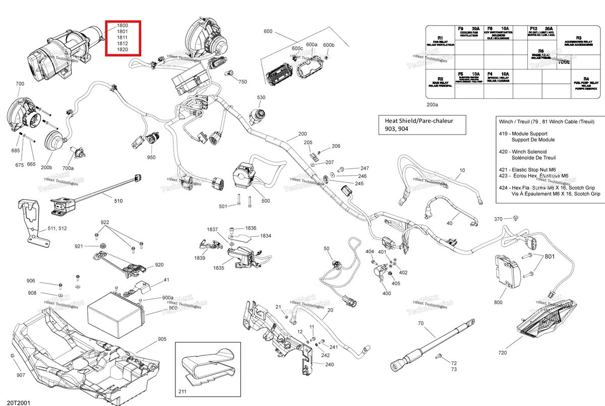 Деталь 250400021 на схеме узла 2020 Can-Am Outlander 450 EFI Electrical System