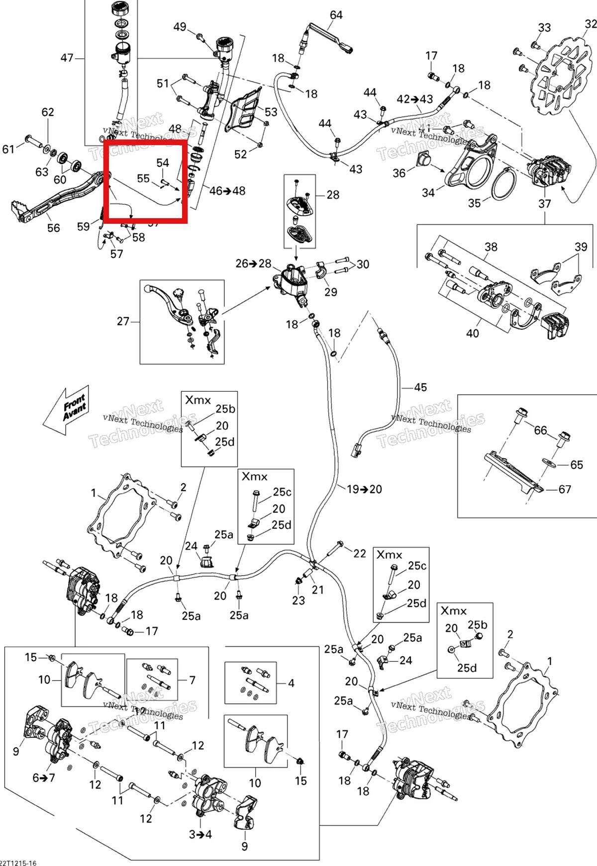 Деталь 250400032 на схеме узла 2015 Can-Am DS 450EFI STD Hydraulic Brakes