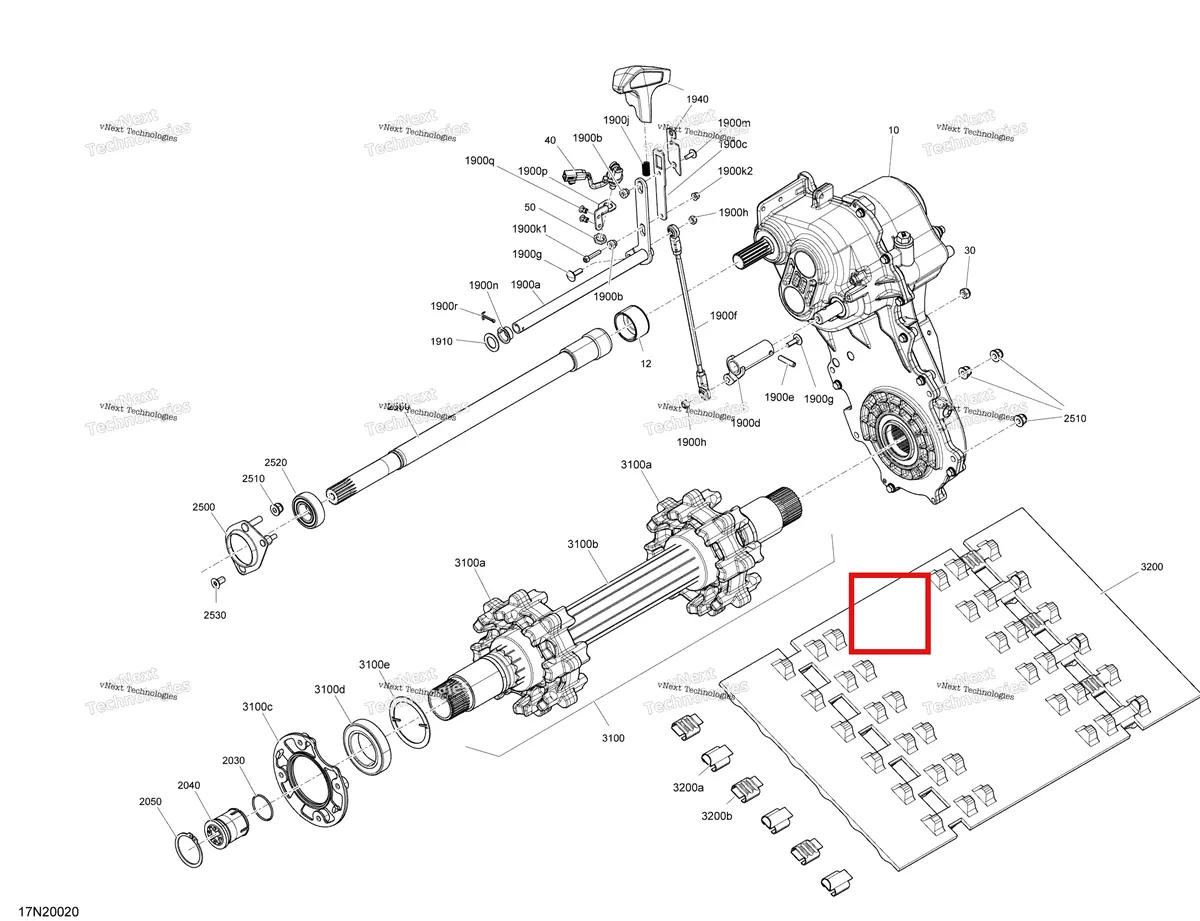 Деталь 250400035 (Штифт) на схеме узла 2020 Ski-Doo EXPEDITION SWT 900 ACE Drive - System