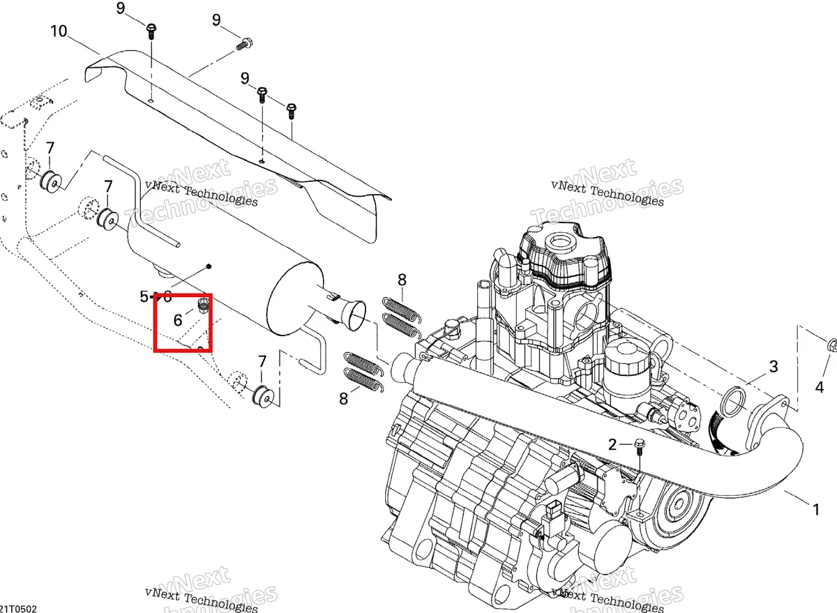Деталь 250500003 на схеме узла 2005 Can-Am Traxter 5 Speed Exhaust System