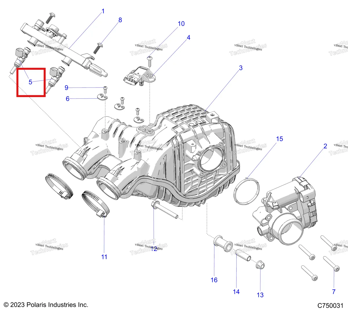 Деталь 2521068 на схеме узла Engine, Air Intake Manifold