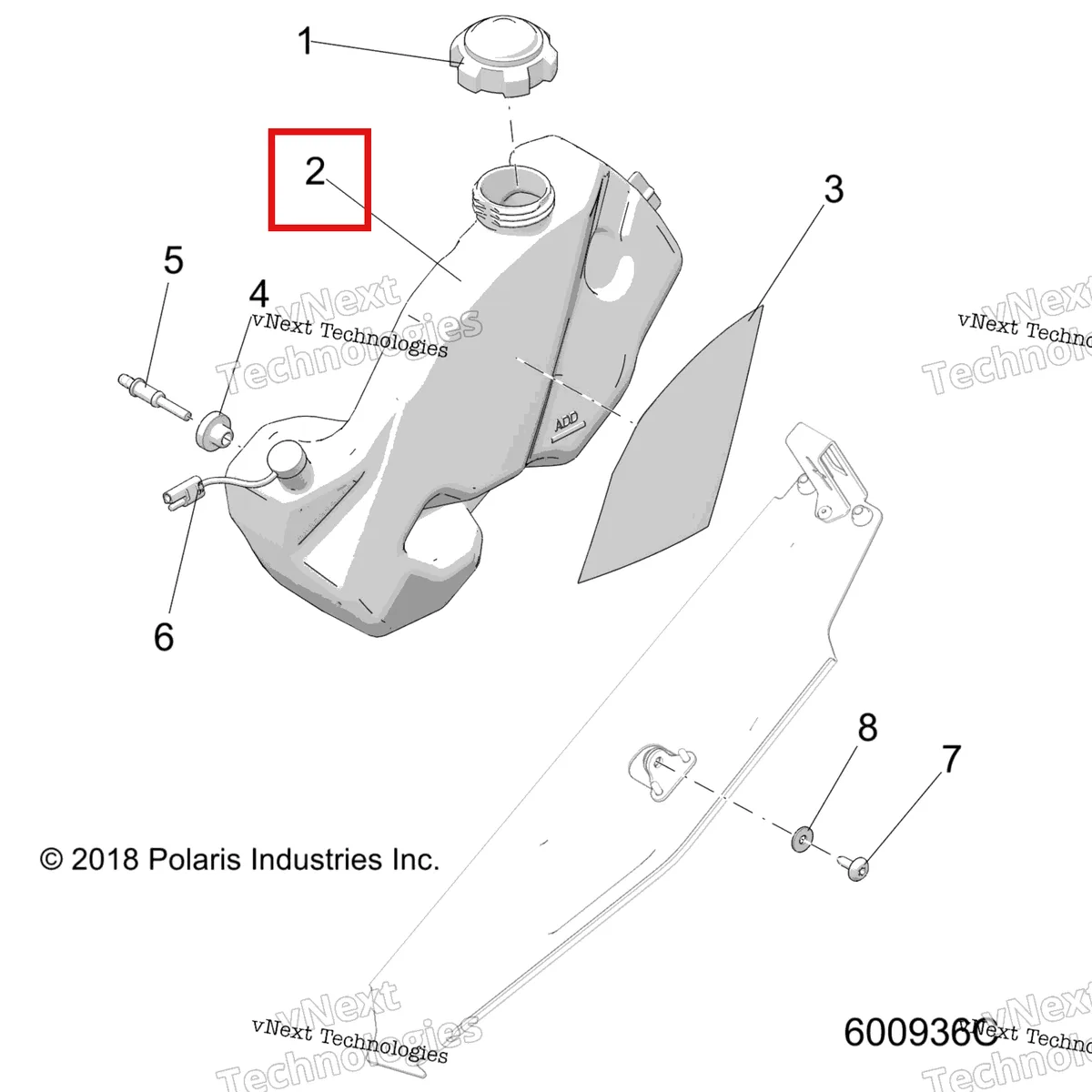 Деталь 2521921 на схеме узла 2022 Polaris 850 RMK PRO 155 2.75