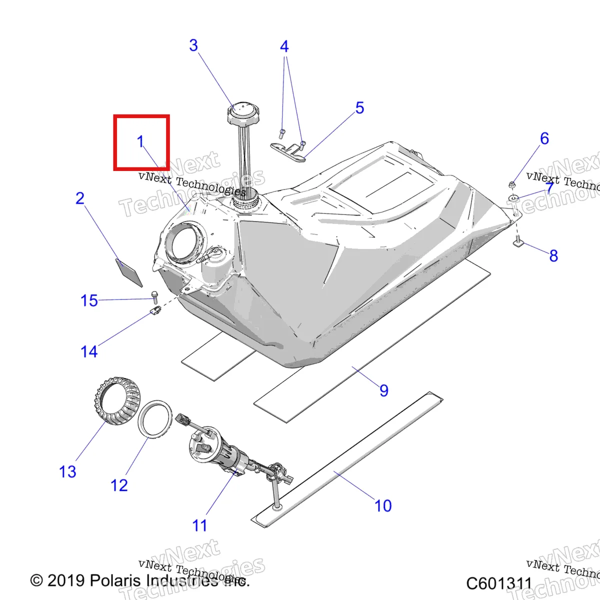 Деталь 2522078 на схеме узла 2022 Polaris 850 RMK PRO 155 2.75