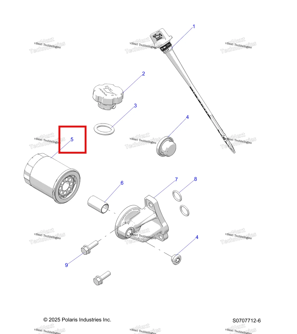 Деталь 2540086 на схеме узла Engine, Oil Filter & Dipstick