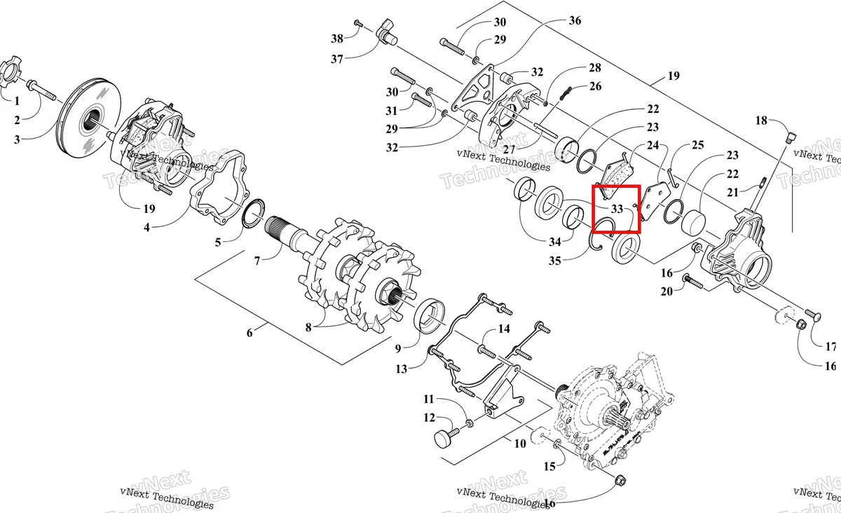 Деталь 2602-131 на схеме узла Drive Train Shaft And Brake Assemblies