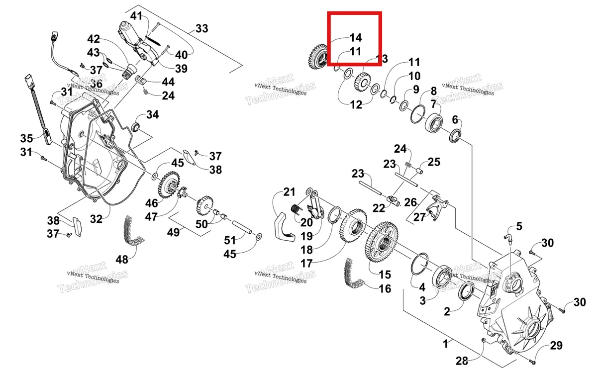 Деталь 2602-270 на схеме узла Chain Case Assembly