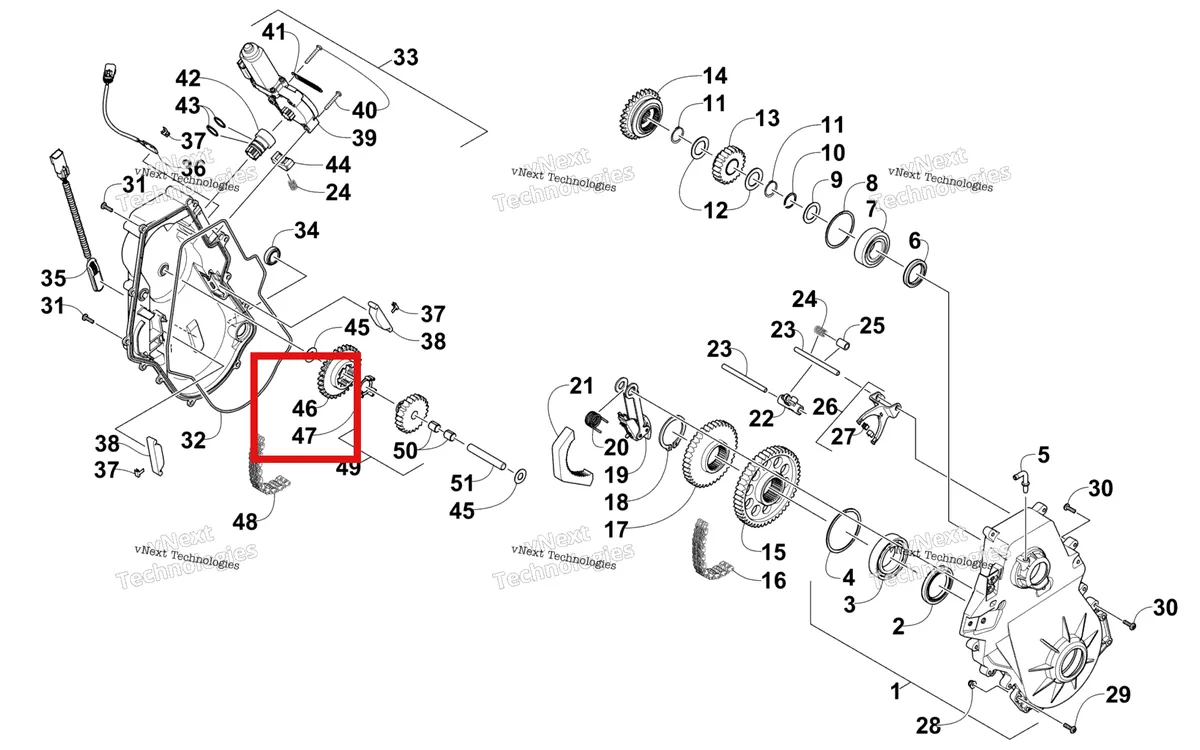 Деталь 2602-275 на схеме узла Chain Case Assembly