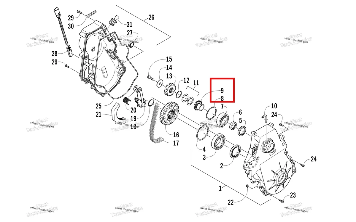Деталь 2602-290 на схеме узла Chain Case Assembly