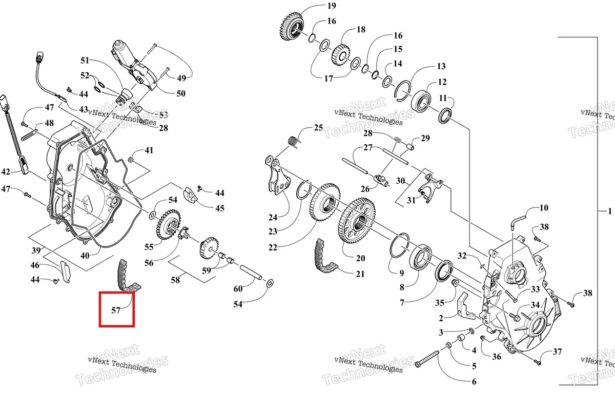 Деталь 2602-342 на схеме узла Chain Case Assembly