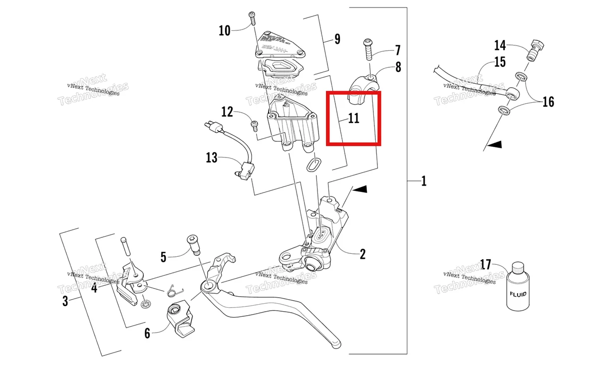 Деталь 2602-433 на схеме узла Hydraulic Brake Control Assembly