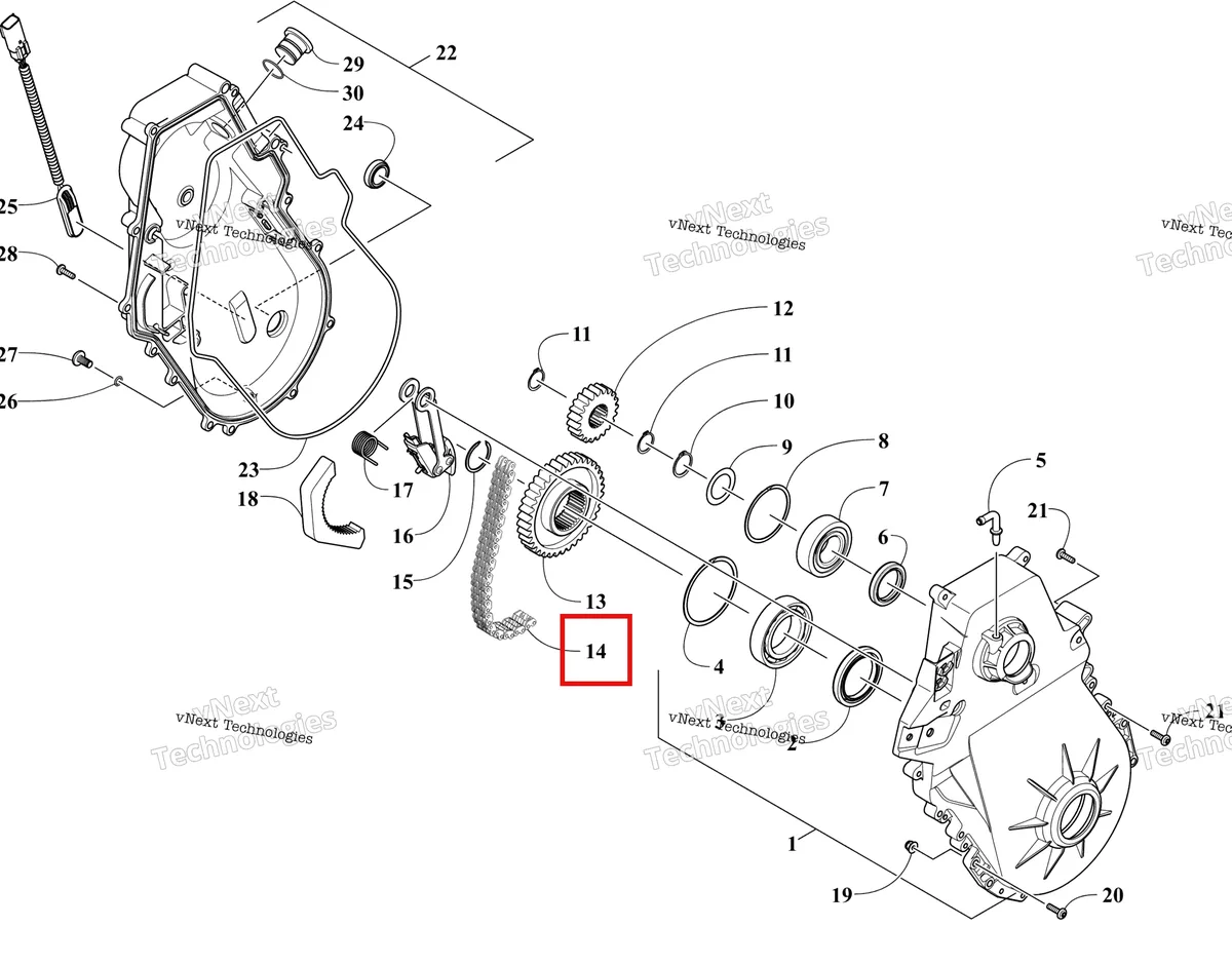 Деталь 2602-944 на схеме узла BLUE (S2024MHHA6USL) Chain Case Assembly