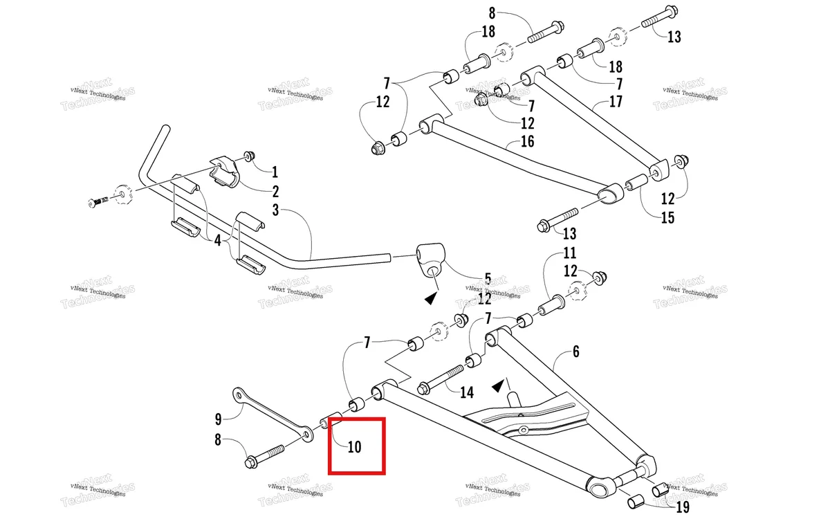 Деталь 2603-544 на схеме узла A-Arm And Sway Bar Assembly
