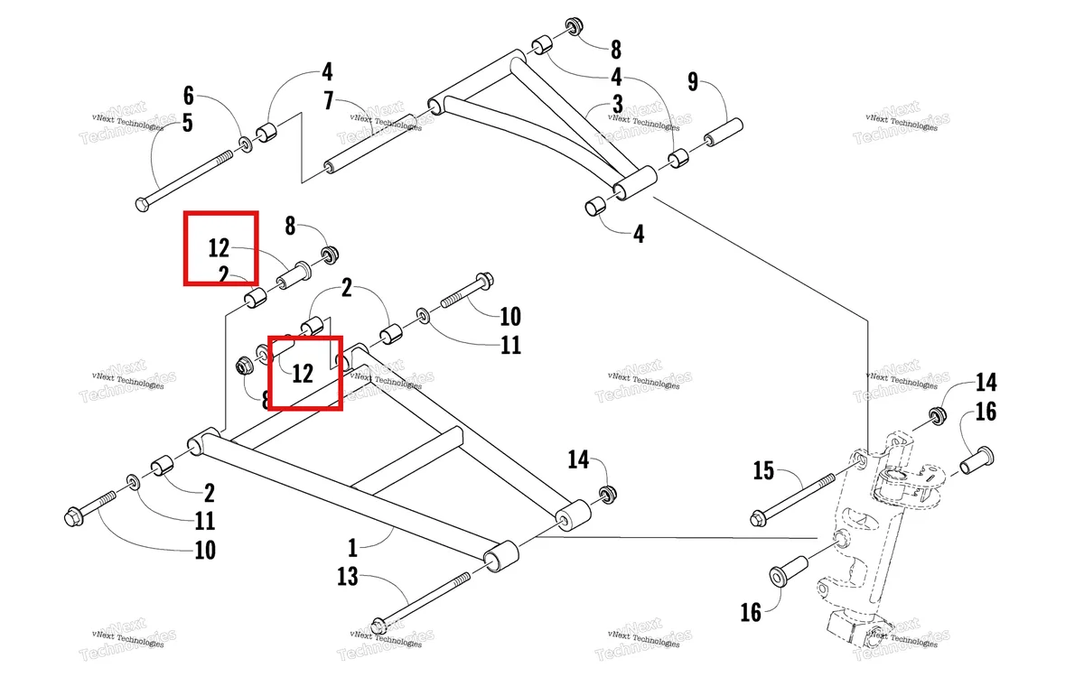 Деталь 2603-820 на схеме узла A-Arm Assembly
