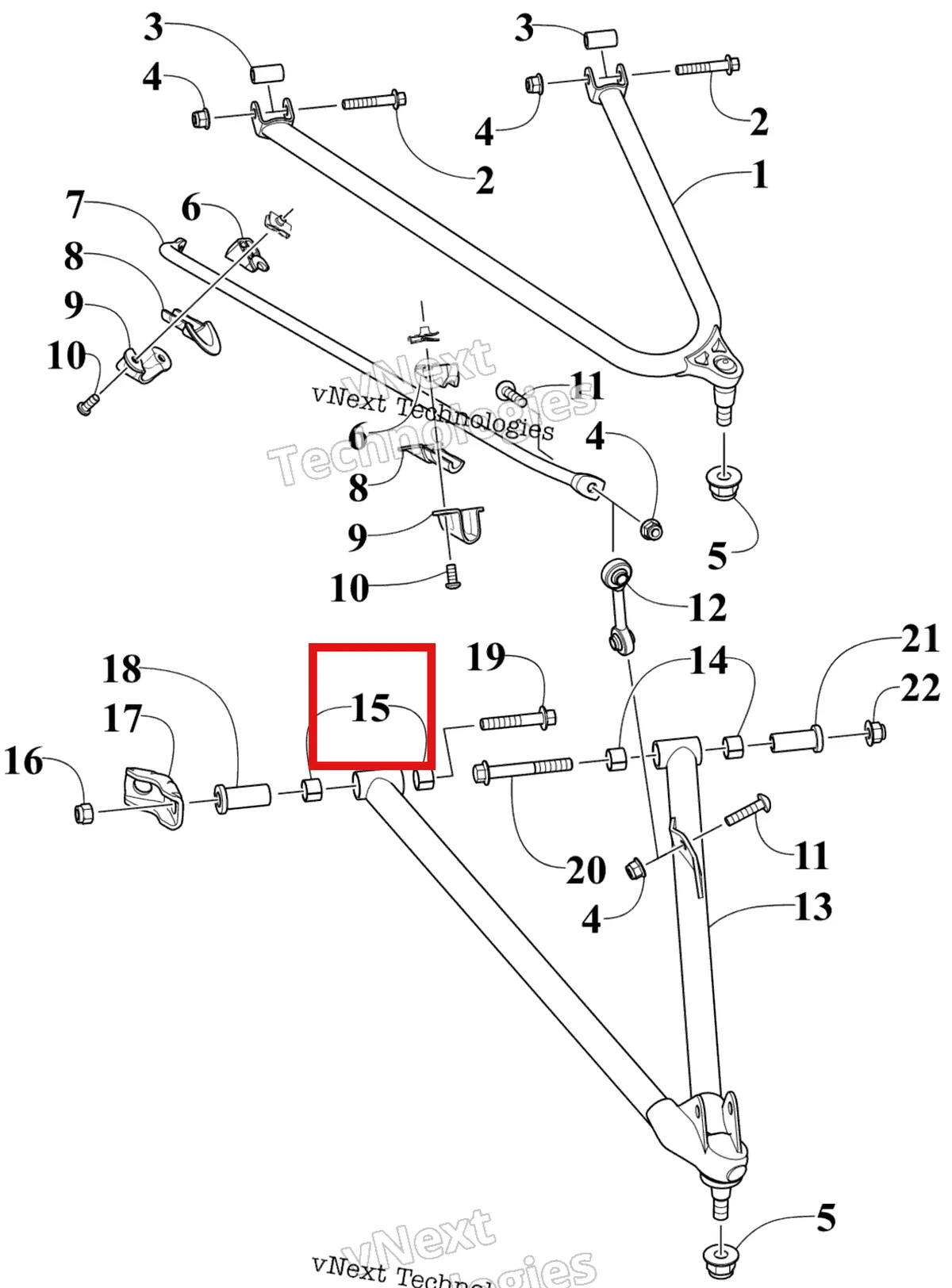 Деталь 2603-911 на схеме узла A-Arm And Sway Bar Assembly
