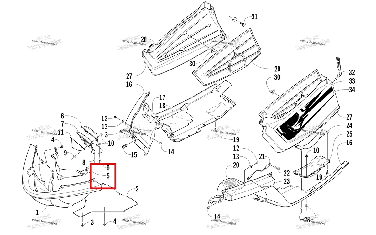 Деталь 2606-911 на схеме узла Belly Pan Assembly
