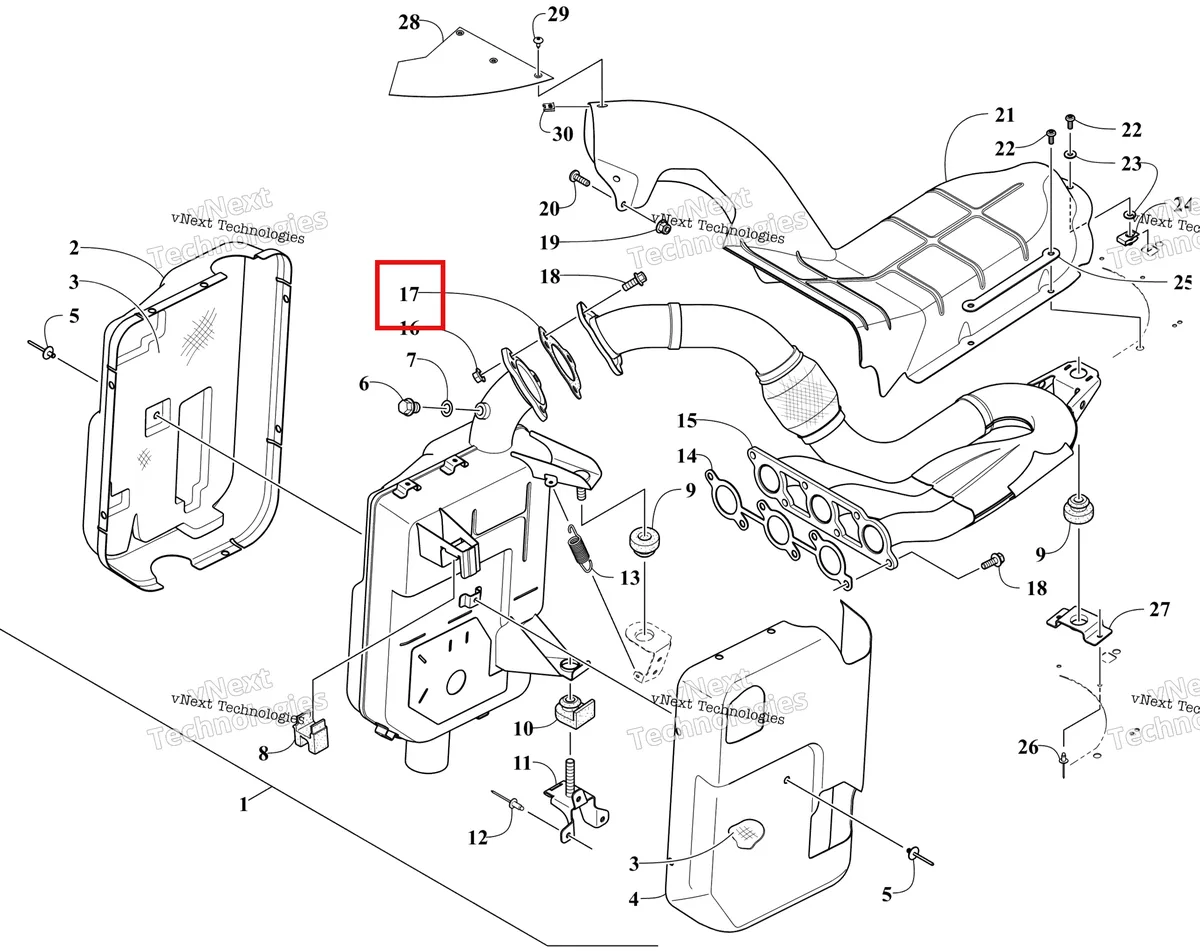 Деталь 2612-663 на схеме узла Exhaust Assembly
