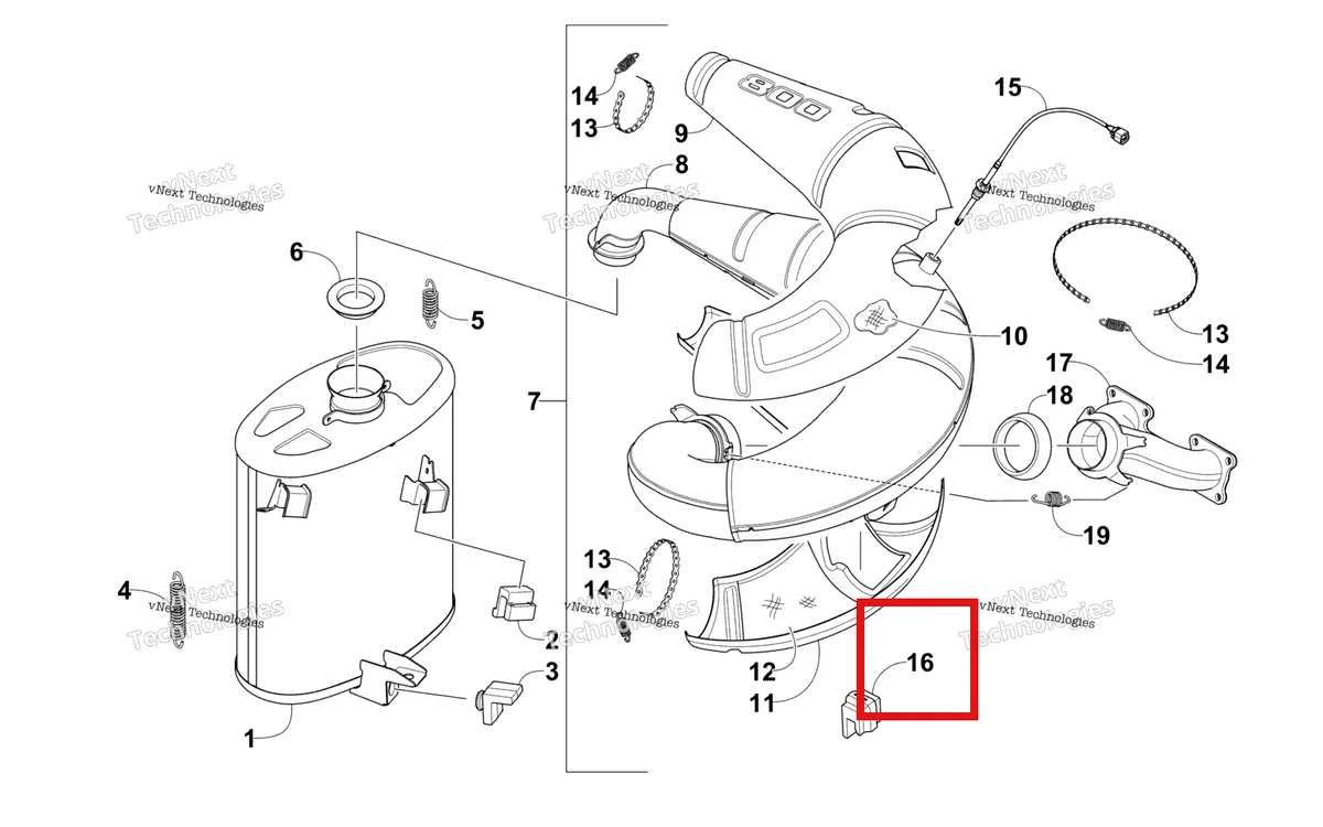 Деталь 2612-667 на схеме узла Exhaust Assembly